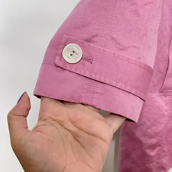 J. Jill Lightweight Jacket Womens Small Dusty Pink Linen Blend Lined Spring Coat - Picture 7 of 11